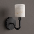 Pellarine Alabaster Cylinder Wall Sconce