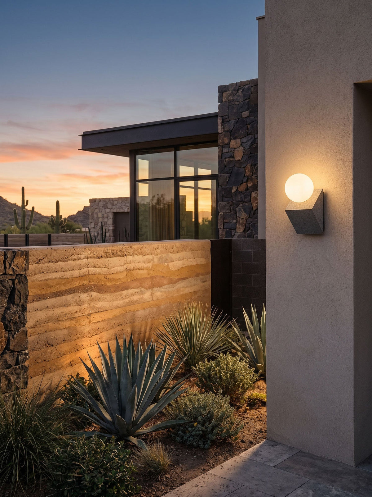 Pellora Micro-Cement Outdoor Wall Sconce