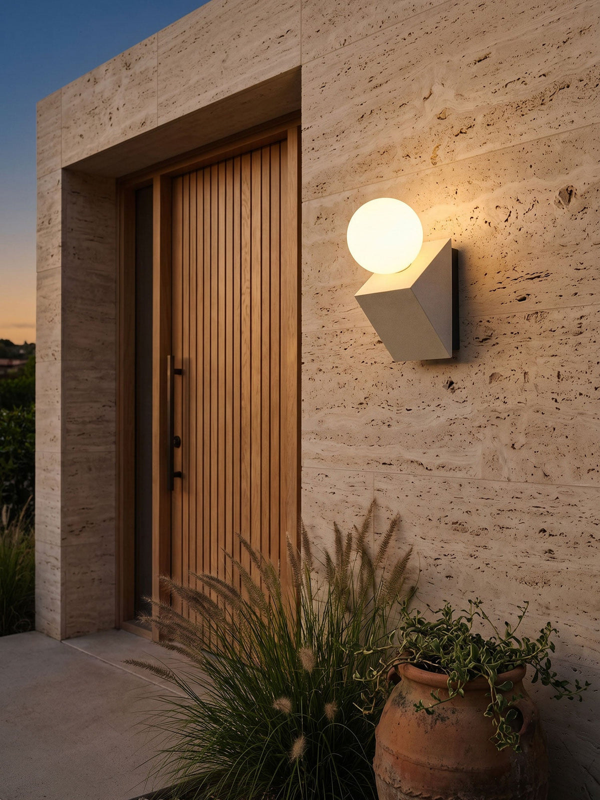 Pellora Micro-Cement Outdoor Wall Sconce