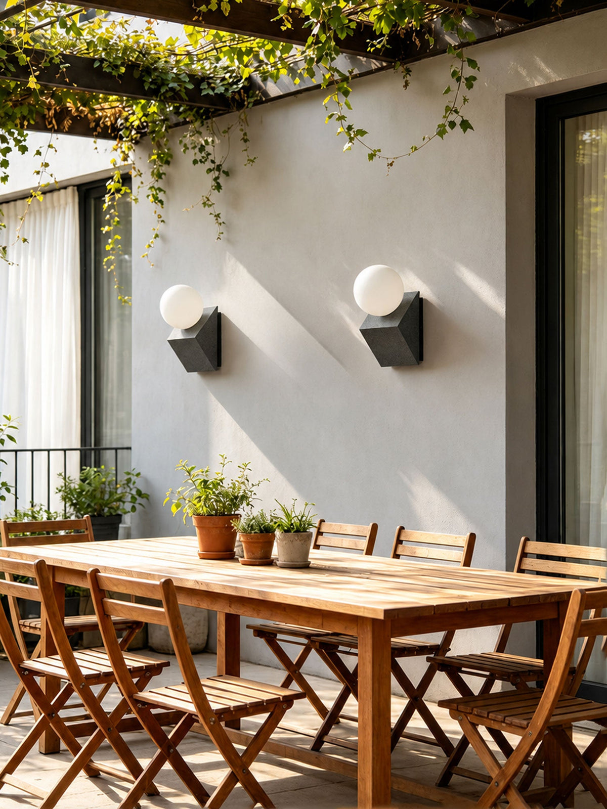 Pellora Micro-Cement Outdoor Wall Sconce