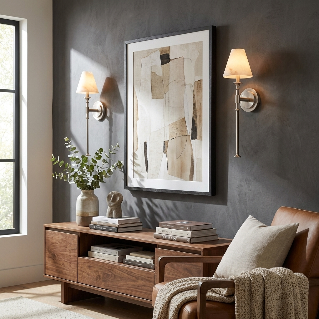 Peruvelle Alabaster Torch Wall Sconce