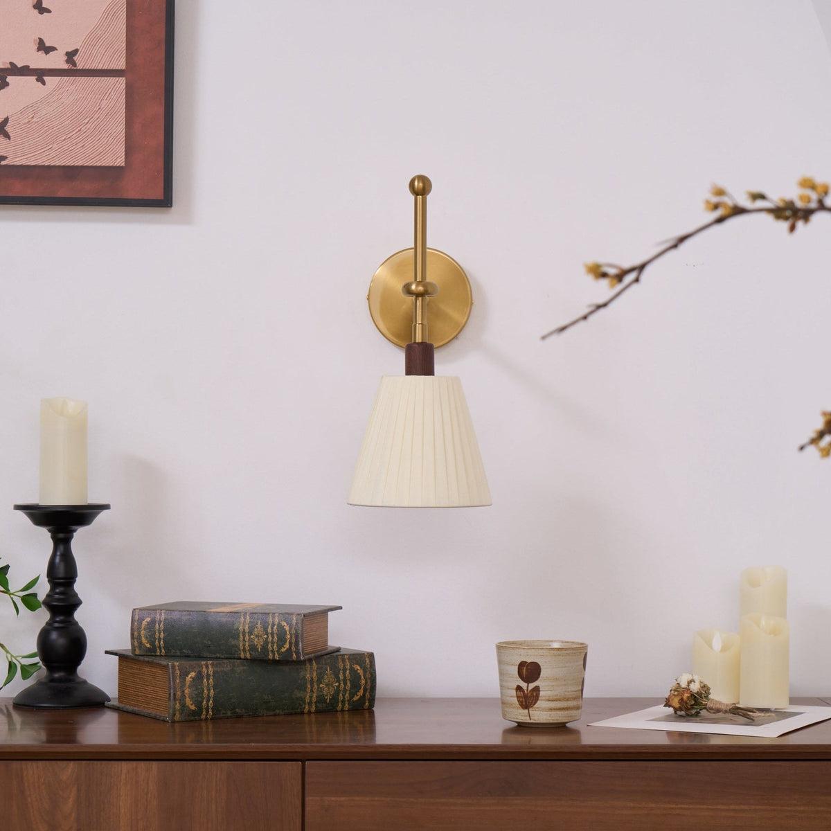 Pleated Fabric Wall Lamp