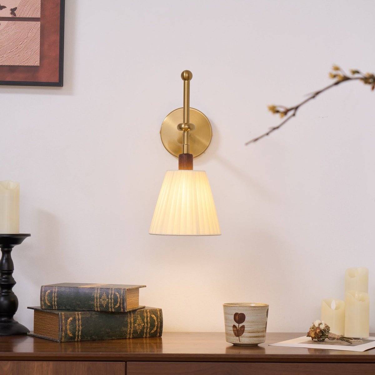 Pleated Fabric Wall Lamp