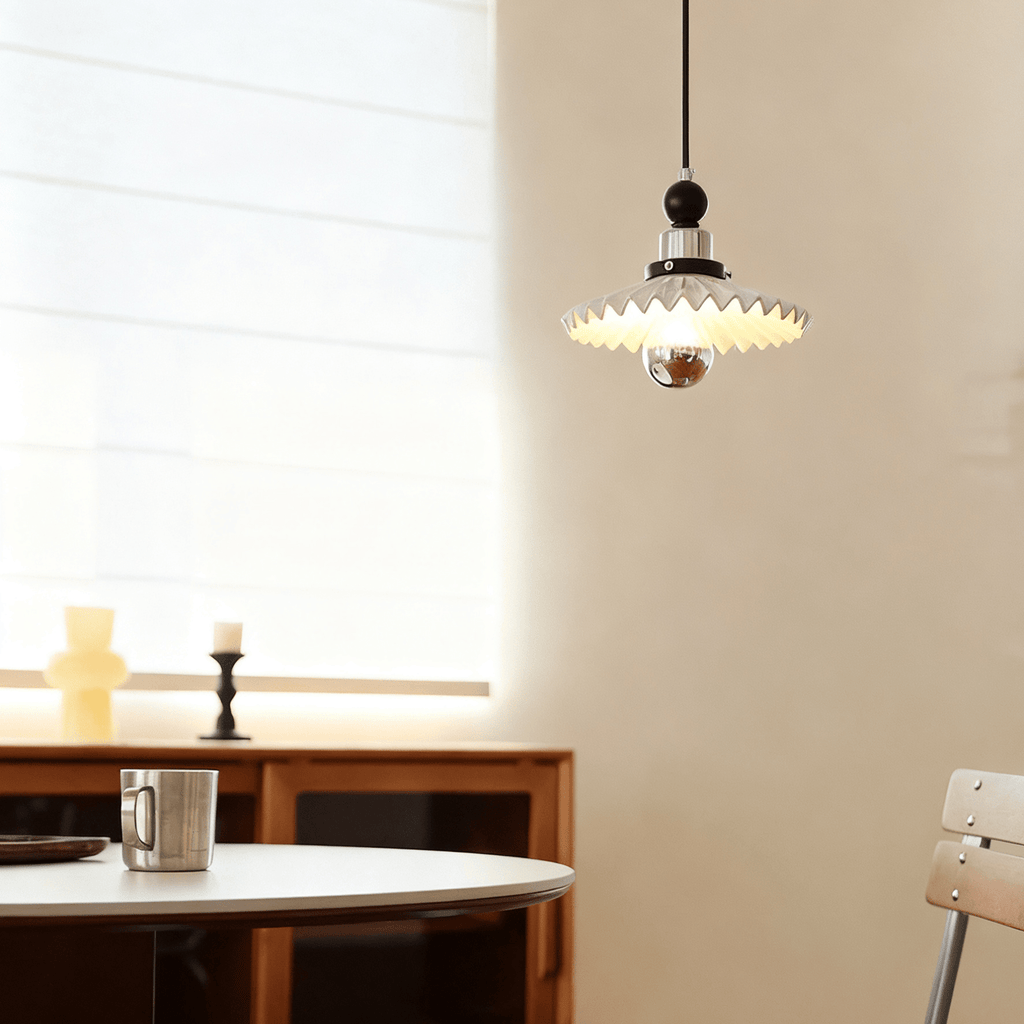 Pleated Petal Pendant Lamp