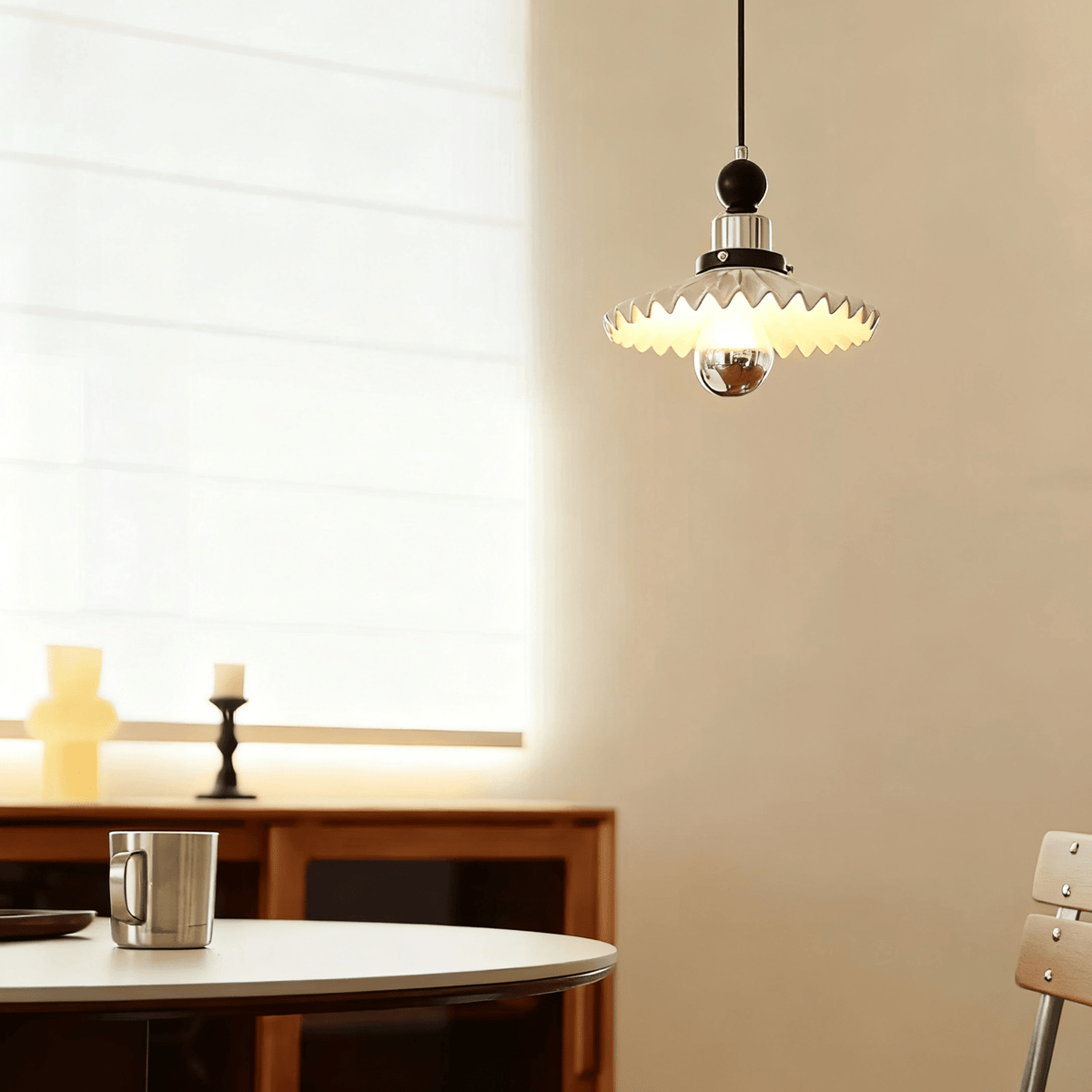 Pleated Petal Pendant Lamp