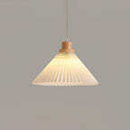 Pleated Wooden Pendant Light