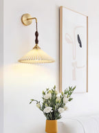 Pleated Wooden Wall Lamp