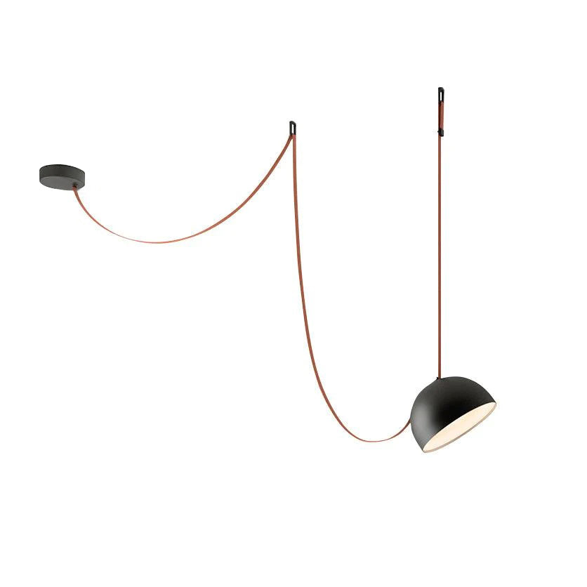 Belts Combination Canvas Pendant Light 1 head ? 47.2″ x H 31.5″ / Dia 120cm x H 80cm / Black / Red Canvas Warm White