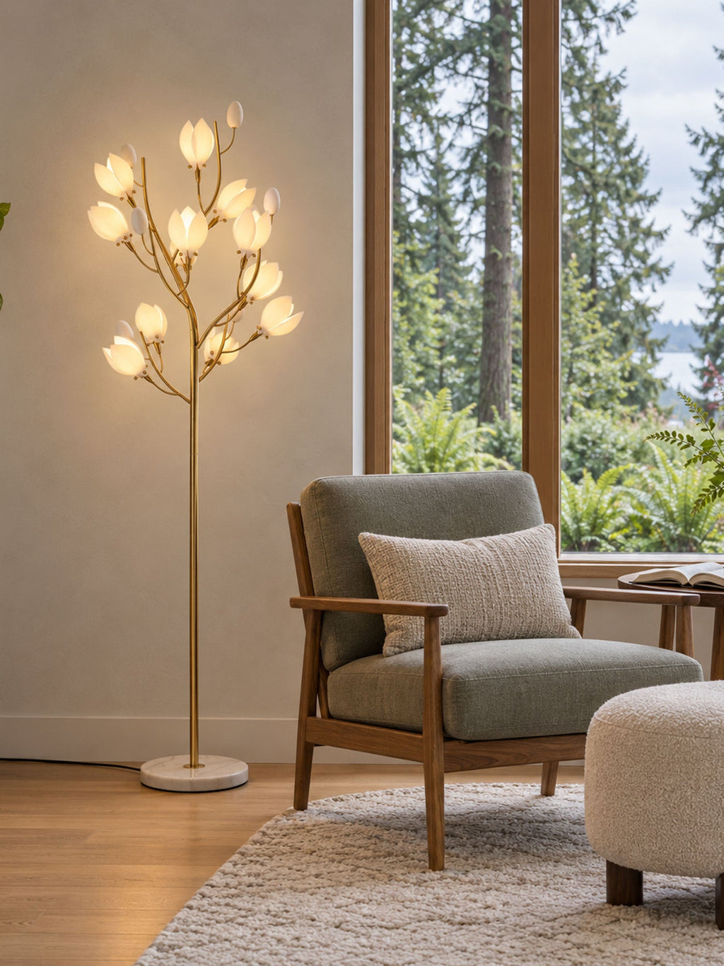 Porcelain Magnolia Floor Lamp