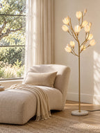 Porcelain Magnolia Floor Lamp