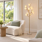 Porcelain Magnolia Floor Lamp