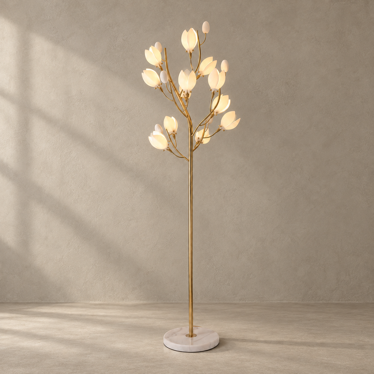 Porcelain Magnolia Floor Lamp