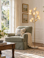 Porcelain Magnolia Floor Lamp