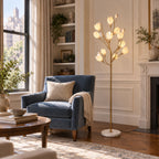 Porcelain Magnolia Floor Lamp