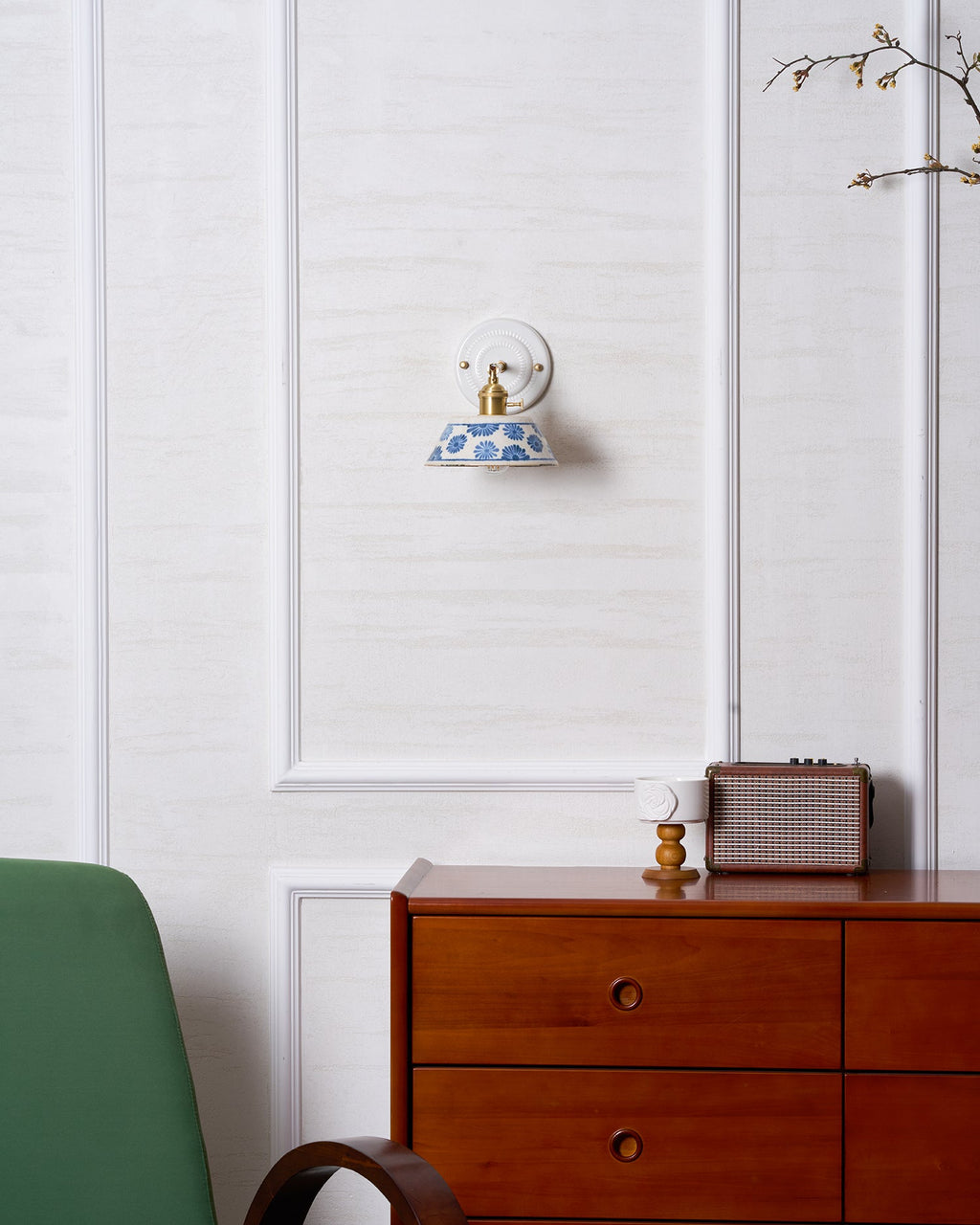 Porcelain Indigo Wall Lamp