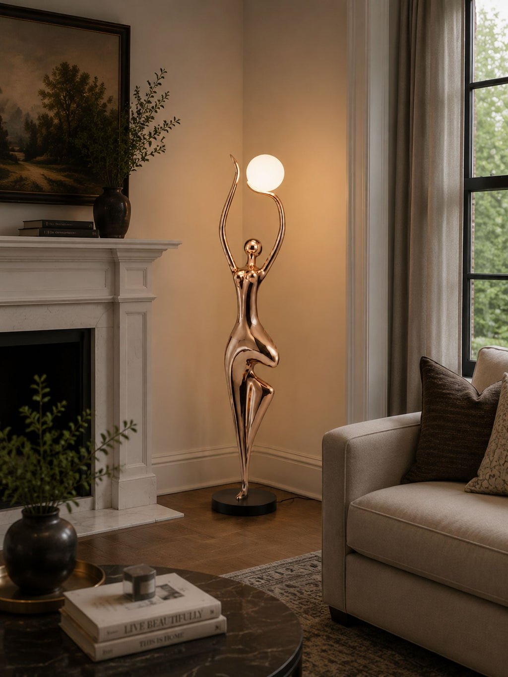 Pose Yoga Sculpture Floor Lamp