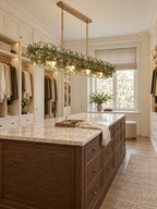 Pressed Glass Disc Linear Chandelier