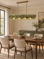 Pressed Glass Disc Linear Chandelier