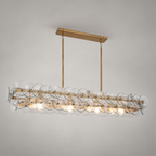 Pressed Glass Disc Linear Chandelier