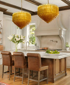 Prism Murano Amber Glass Chandelier
