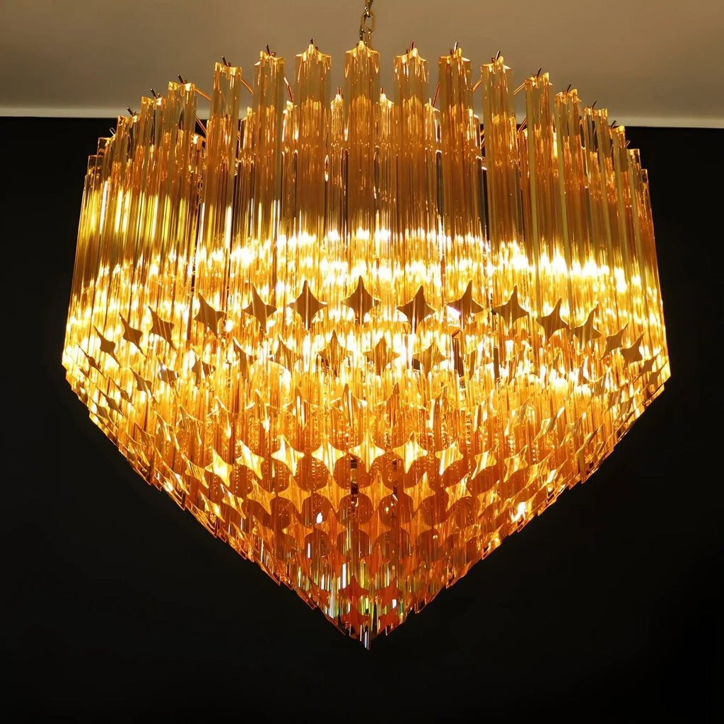 Prism Murano Amber Glass Chandelier