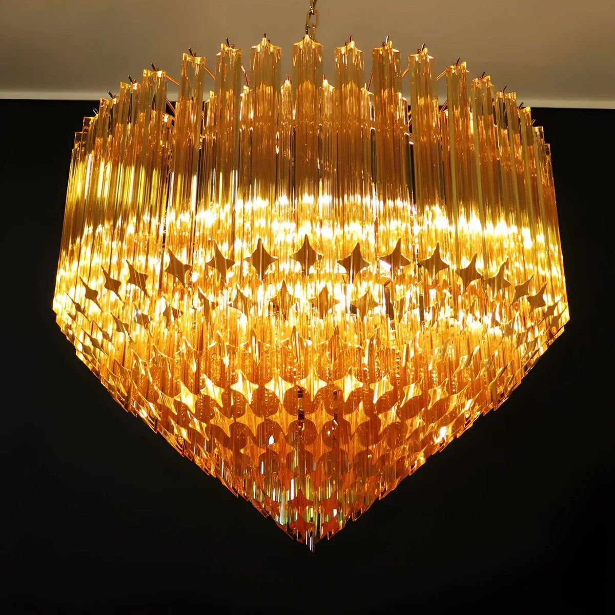 Prism Murano Amber Glass Chandelier