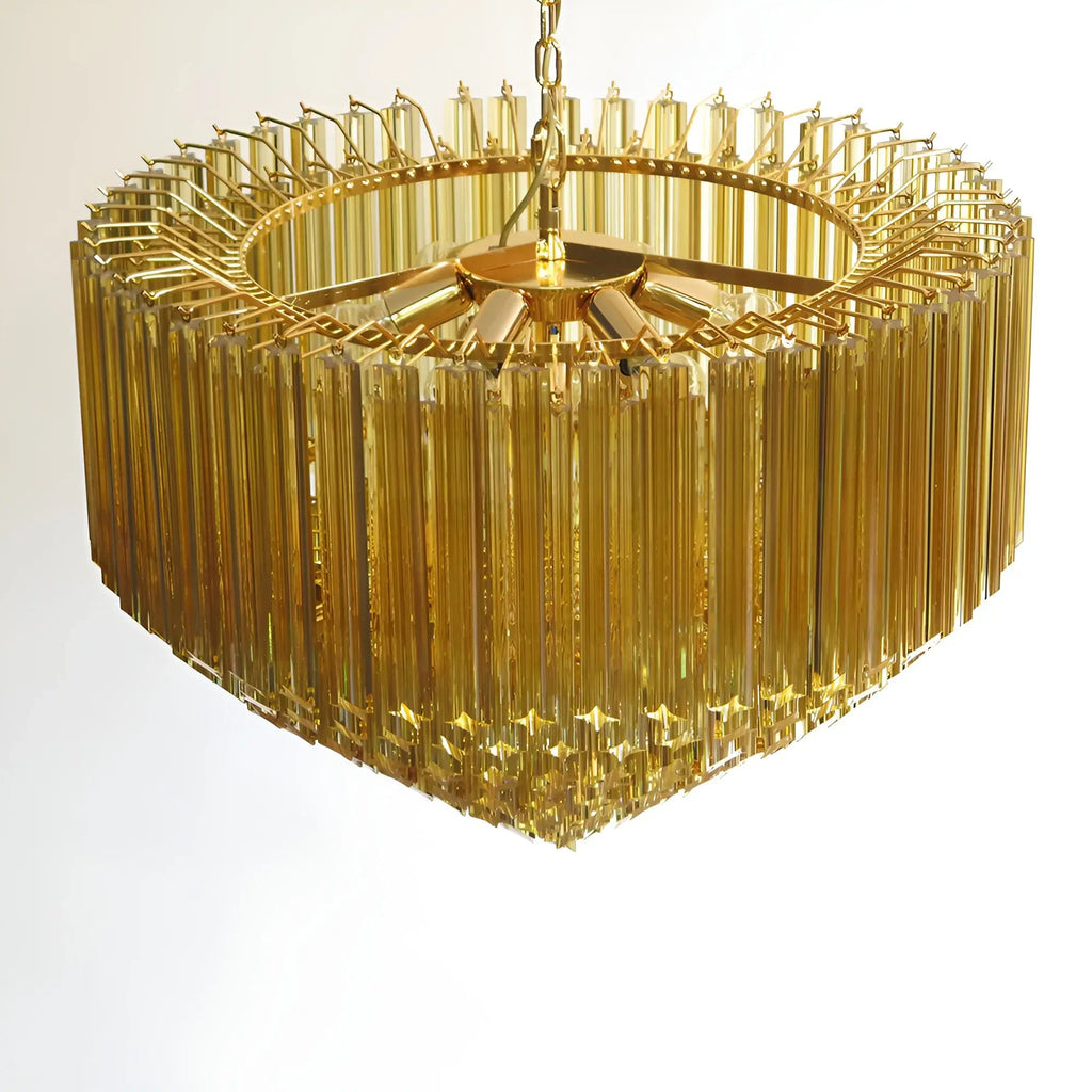 Prism Murano Amber Glass Chandelier