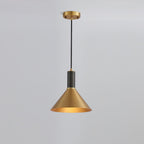 Cone Pendant Lamp ∅ 9.4″ x H 7.9″ / Dia 24cm x H 20cm / Brass & Black Pendant light