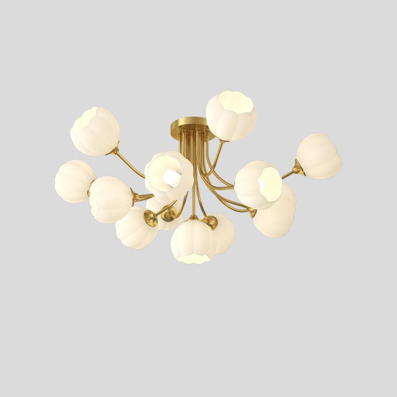 Pumpkin Brass Ceiling Lamp 13 heads ∅ 37.4″ x H 17.7″ / Dia 95cm x H 45cm / Brass & White Ceiling lamp