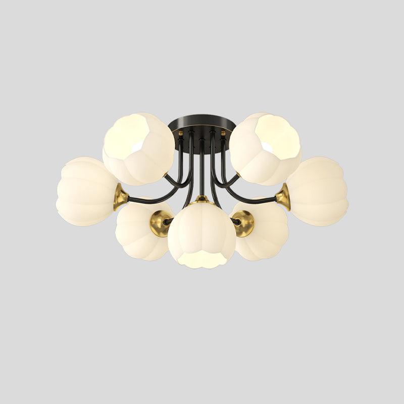 Pumpkin Brass Ceiling Lamp 7 heads ∅ 24″ x H 11.8″ / Dia 61cm x H 30cm / Black & White Ceiling lamp