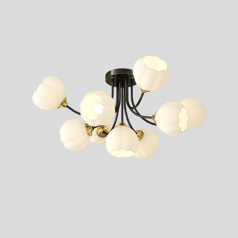 Pumpkin Brass Ceiling Lamp 9 heads ∅ 31.5″ x H 14.6″ / Dia 80cm x H 37cm / Black & White Ceiling lamp
