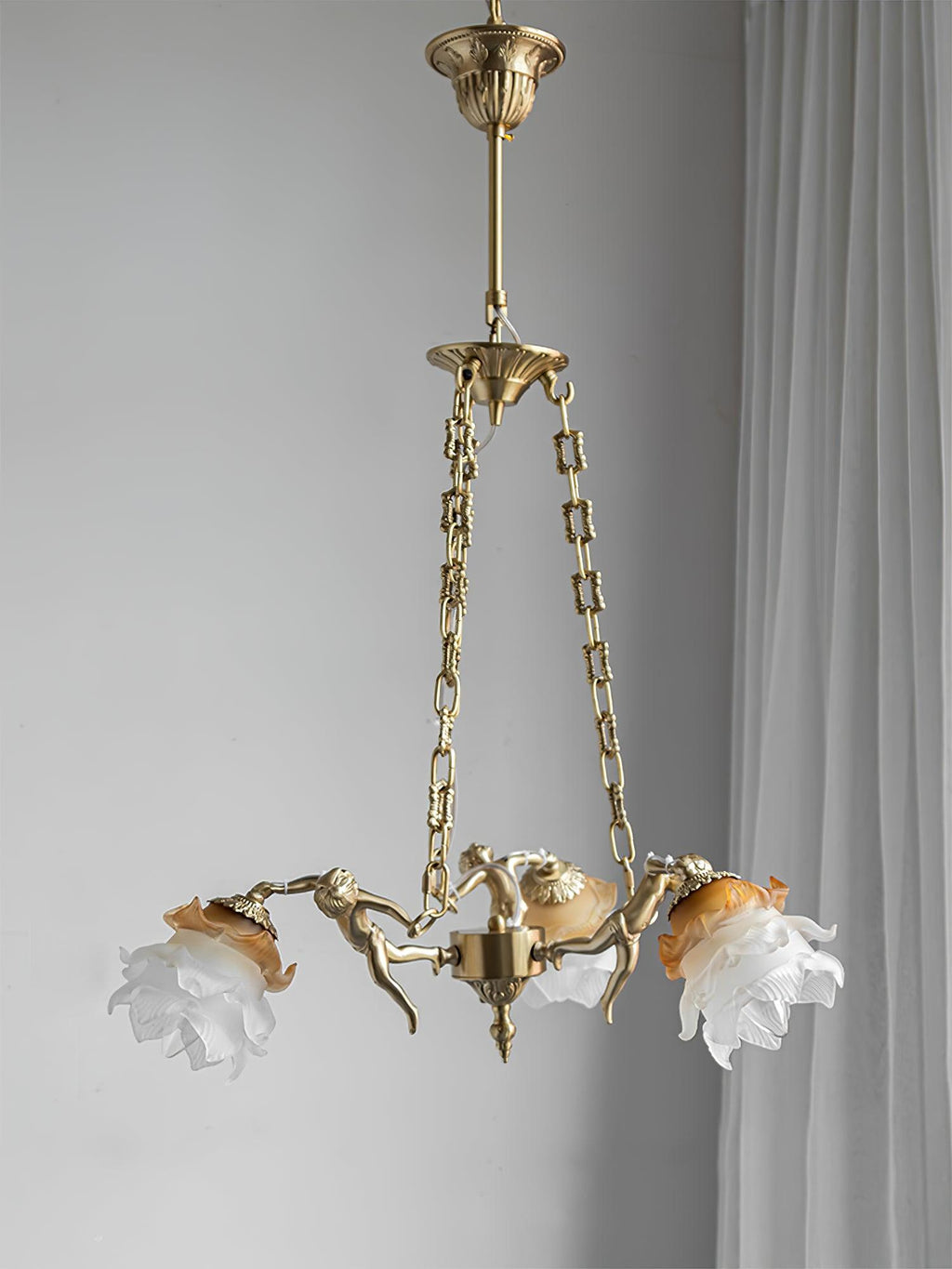 Putti Statuettes Brass Suspension