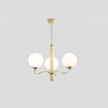 Radiant Globe Chandelier 3 heads ∅ 20.9″ x H 15″ / Dia 53cm x H 38cm / Creamy yellow & White Chandelier