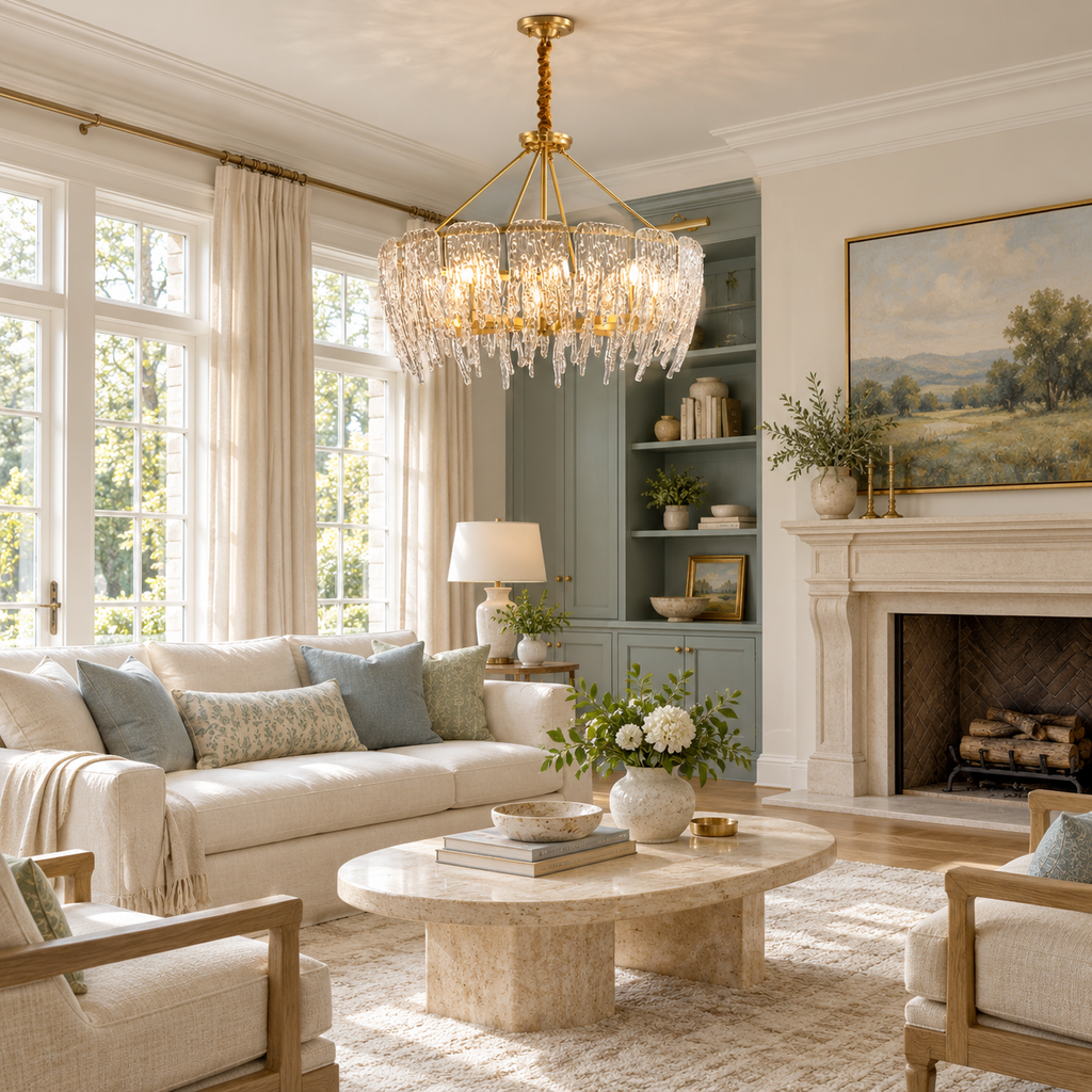 Rectangular Icicle Glass Chandelier