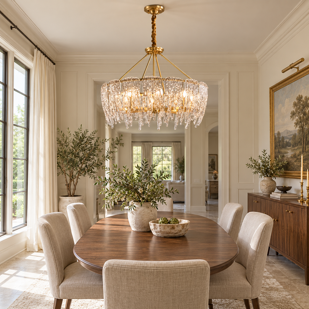 Rectangular Icicle Glass Chandelier