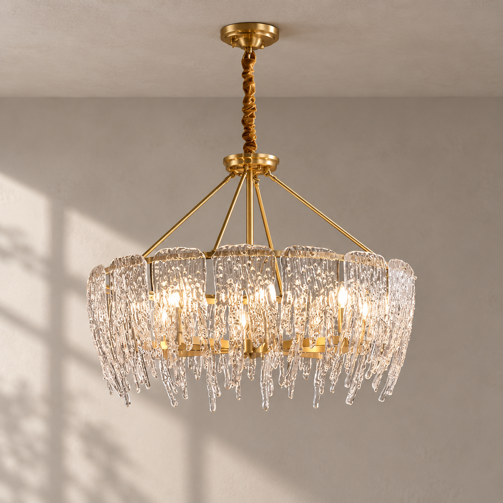 Rectangular Icicle Glass Chandelier