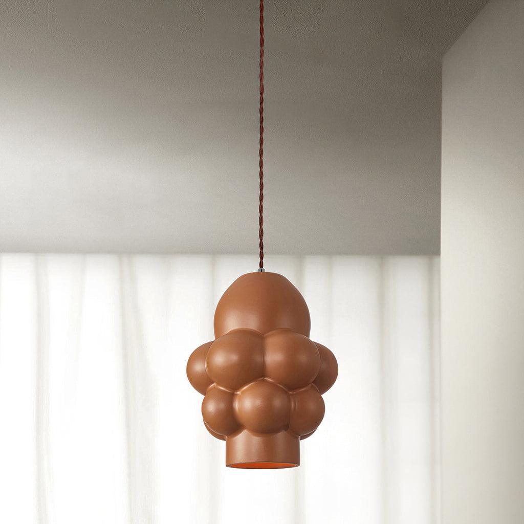 Resin Cream Pendant Lamp Dia 24cm x H 32cm / ∅ 9.4″ x H 12.6″ / Orange Pendant light