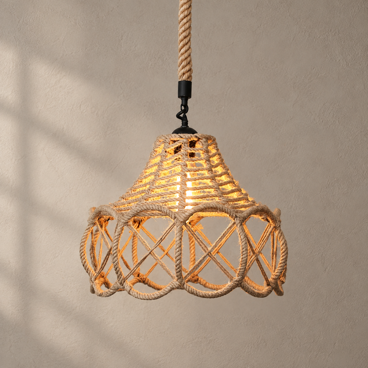 Retro Hemp Rope Interesting Pendant Light