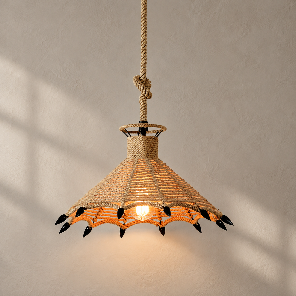 Retro Hemp Rope Interesting Pendant Light
