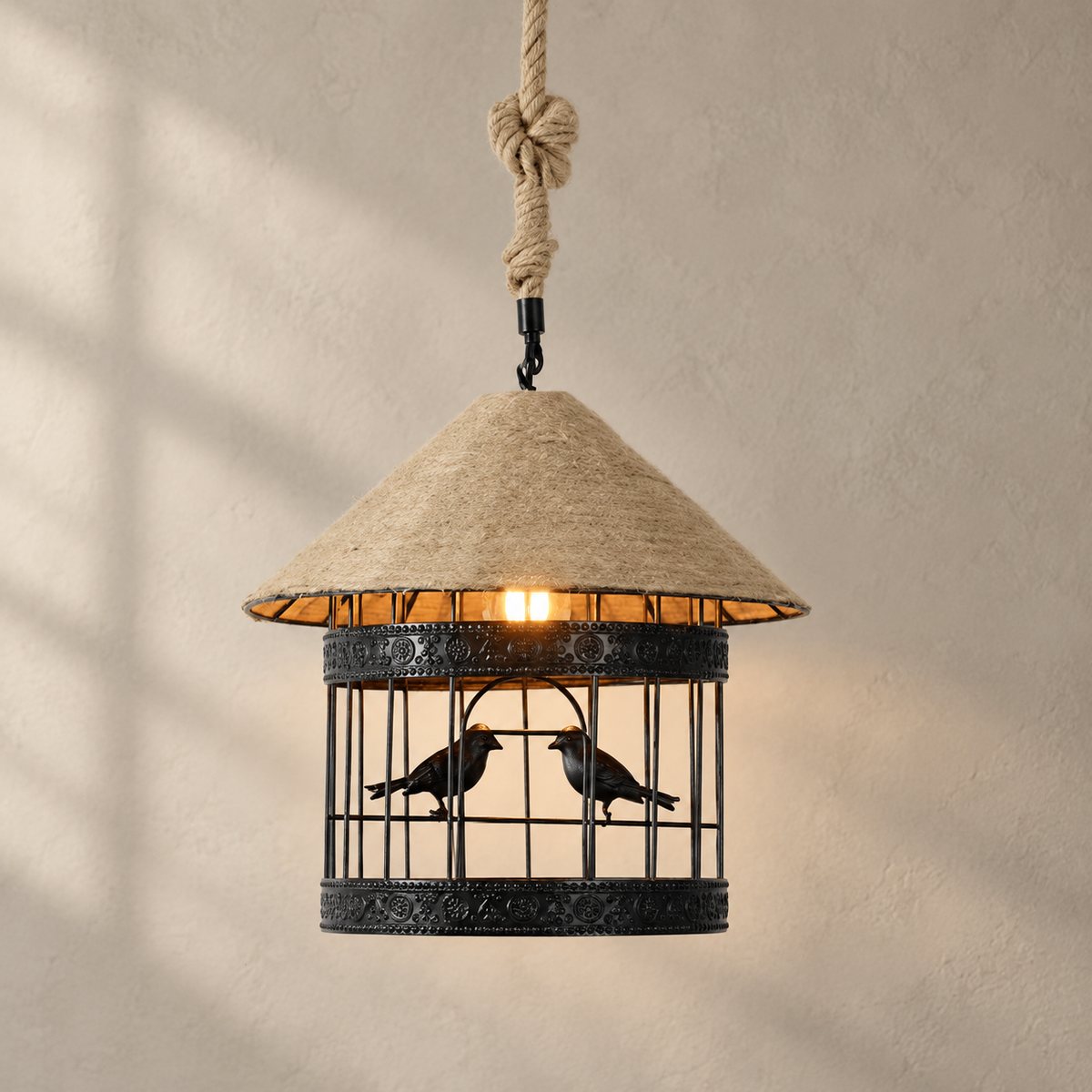 Retro Hemp Rope Interesting Pendant Light