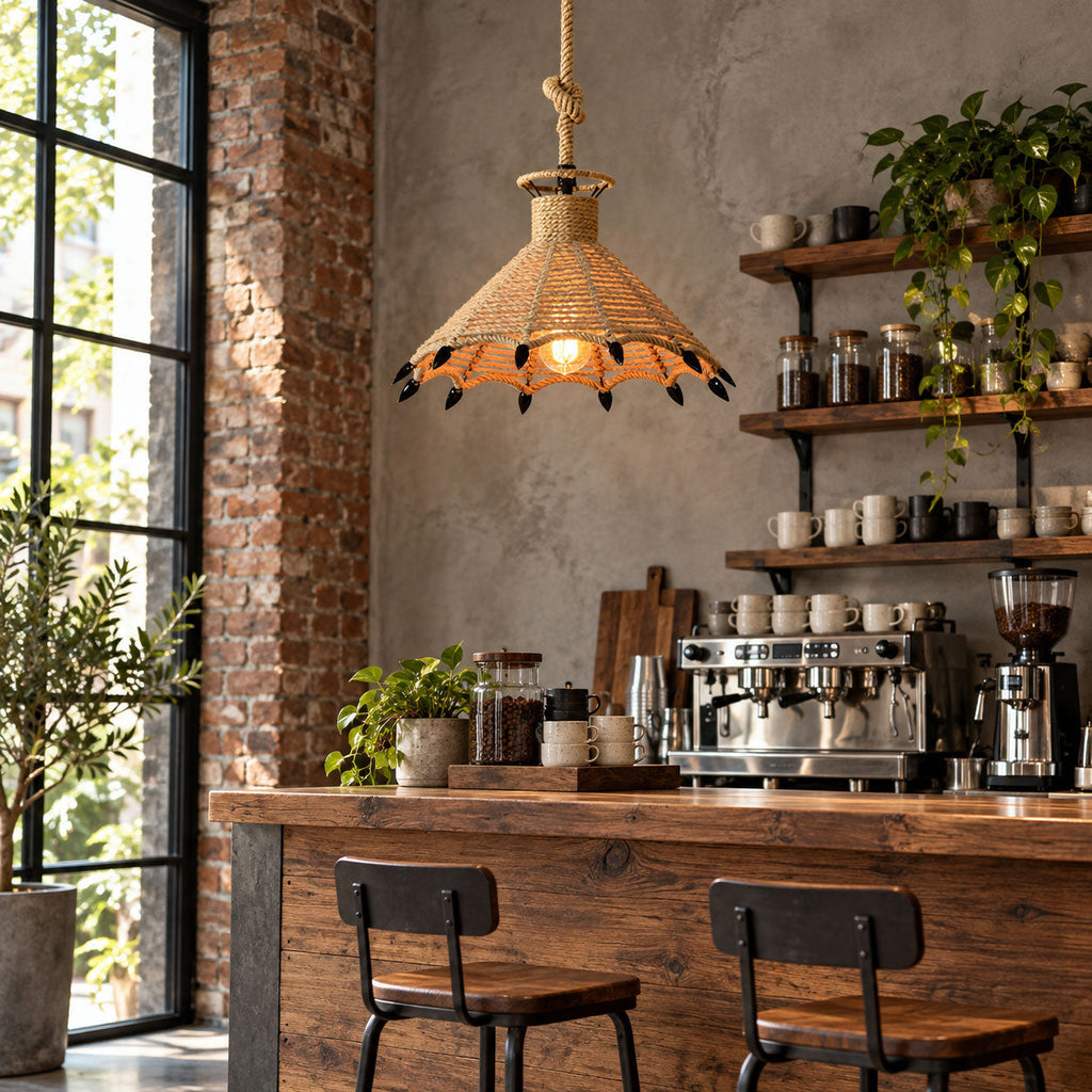 Retro Hemp Rope Interesting Pendant Light