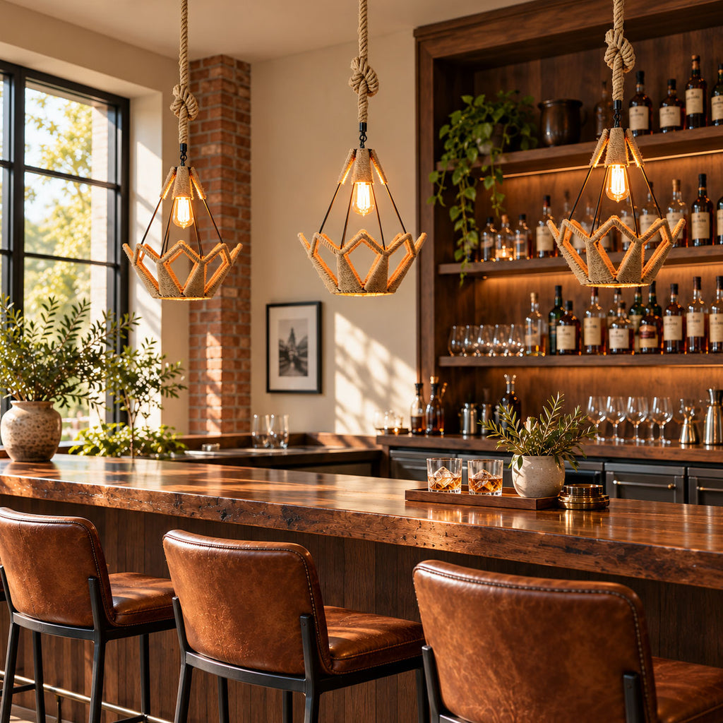 Retro Hemp Rope Interesting Pendant Light