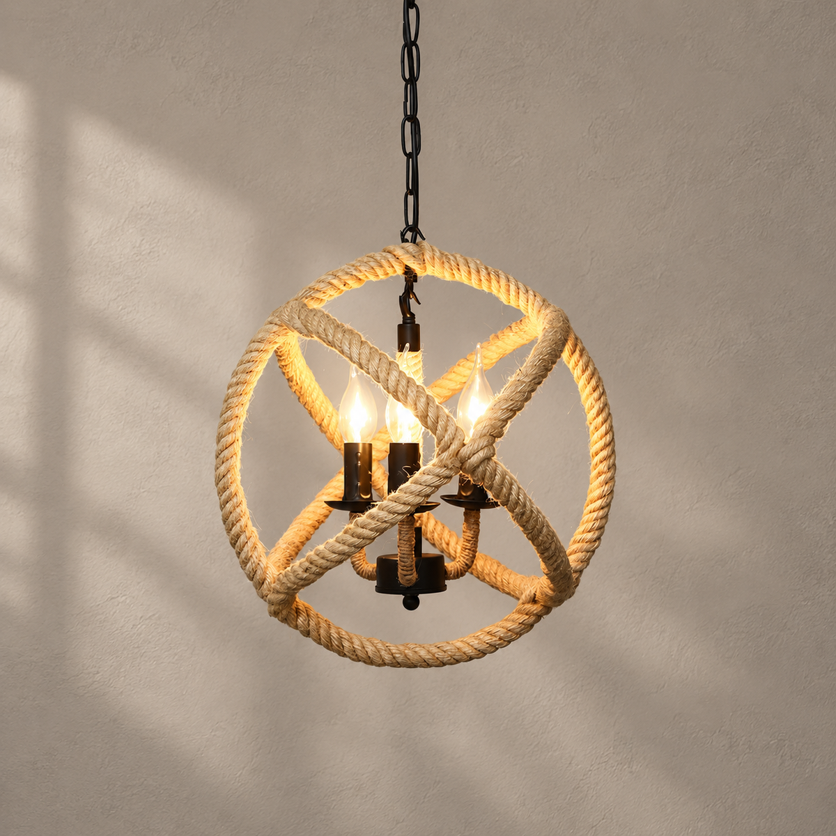 Retro Hemp Rope Interesting Pendant Light