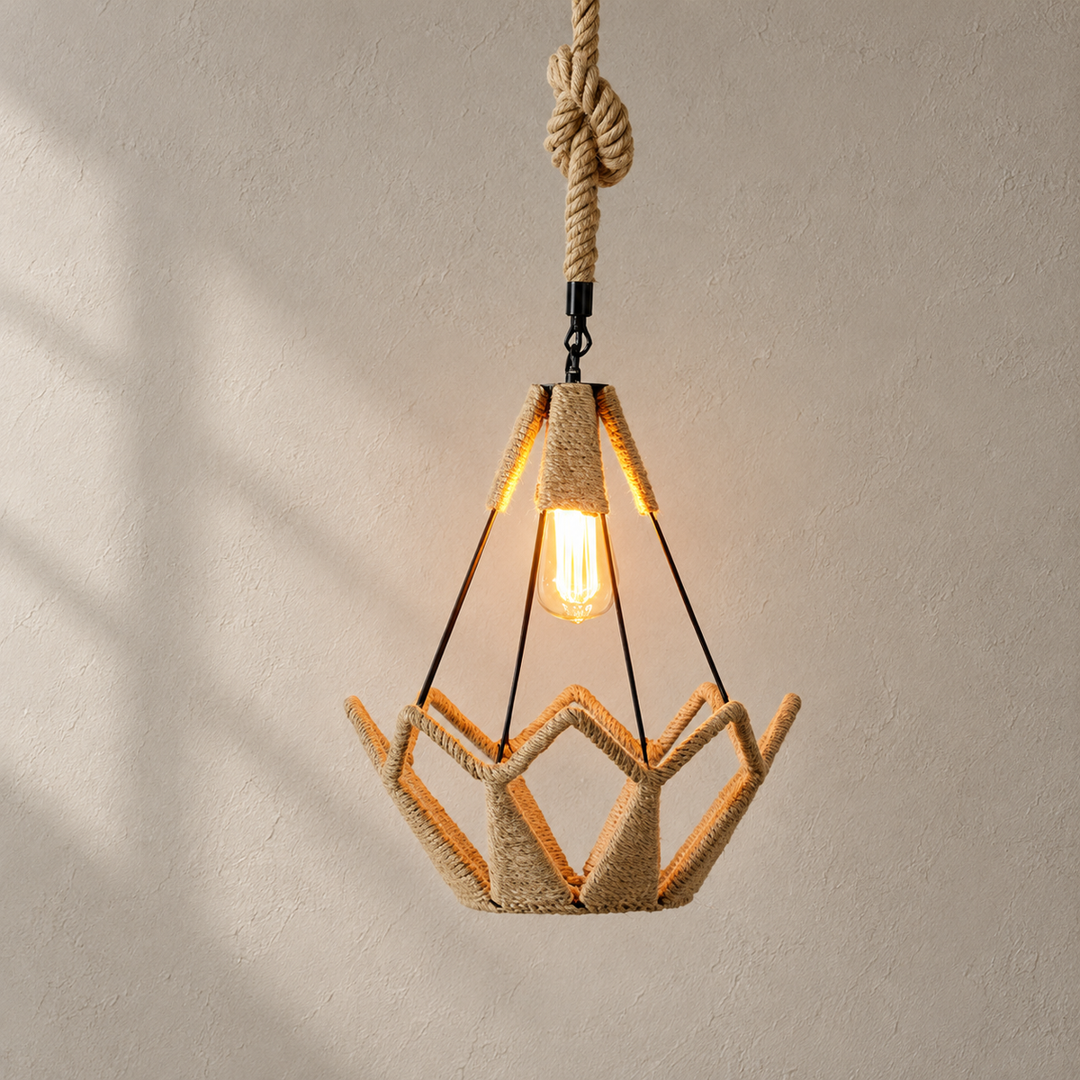 Retro Hemp Rope Interesting Pendant Light