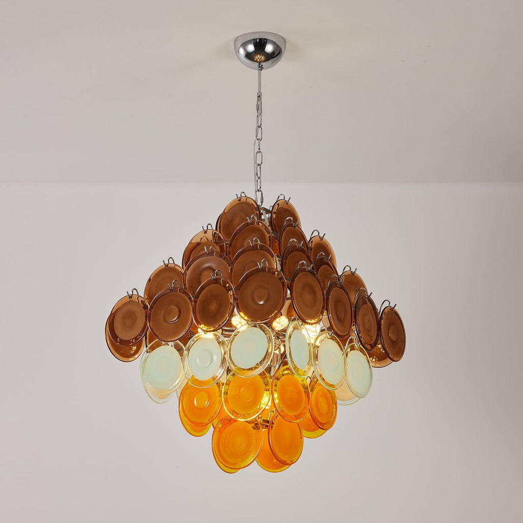 Retro Glass Disc Chandelier