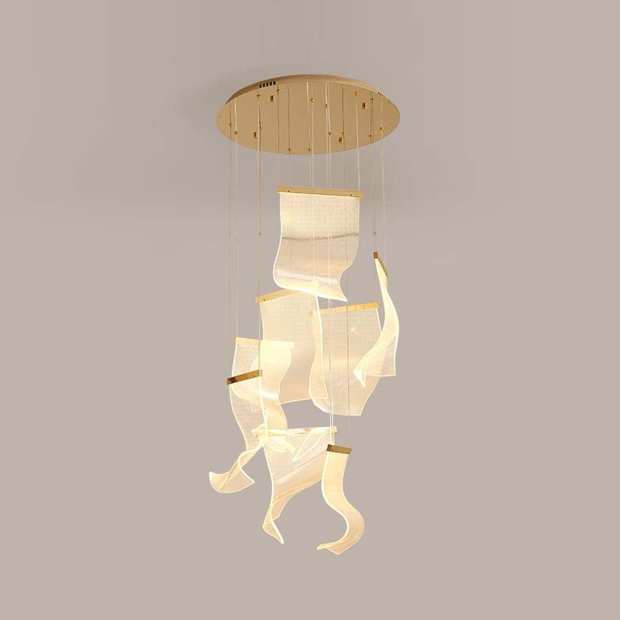 Acrylic LED Chandelier 8heads ? 23.6″ x H 98.4″ / Dia 60cm x H 250cm / Small: W 7.1″ x H 10.2″ / W 18cm x H 26cm / Gold
