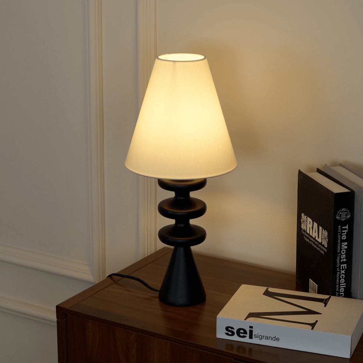 Ripple Wood Table Lamp