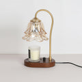 Romantic Warmer Lamp ∅ 6.7″ x H 11.8″ / Dia 17cm x H 30cm / Gold & Walnut & Amber / US plug Table lamp