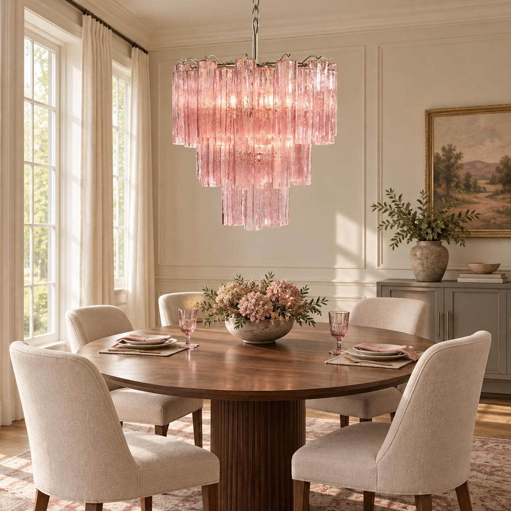 Rose Tubes Glass Chandelier