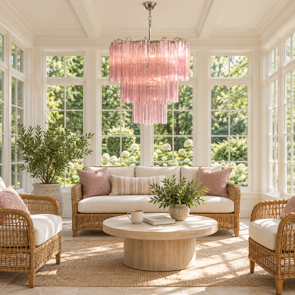 Rose Tubes Glass Chandelier